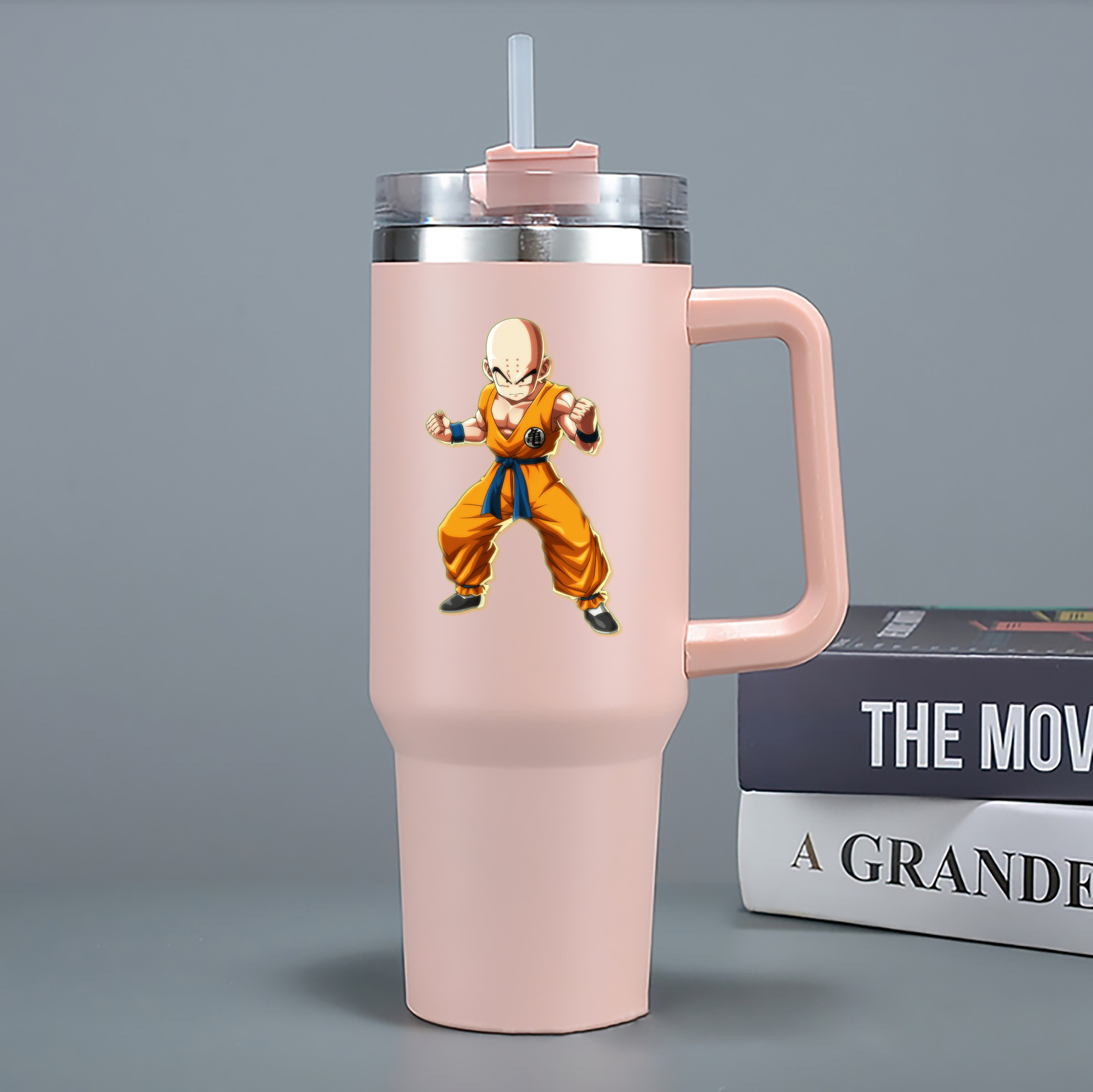 （画像用） ドラゴンボール クリリン DRAGON BALL krillin 1200mL車用タンブラー - クリスタルステッカー（プラスチックストロー付き）